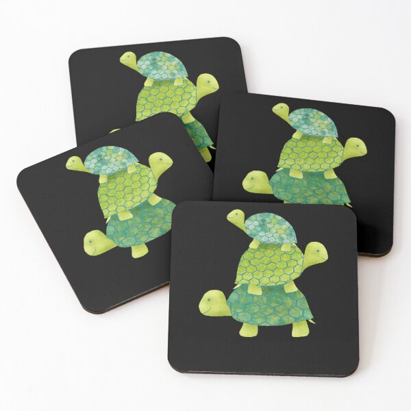 Item preview, Cute-Turtle-Stack-In-Teal-Lime-Green-And-Turquoise designed and sold by mitanimero.