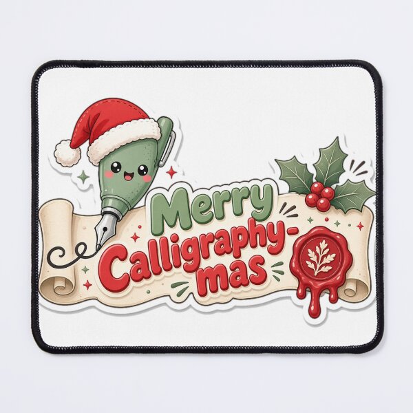 Item preview, Calligraphy Christmas Merry Calligraphy-mas Gift designed and sold by Soft Merch.
