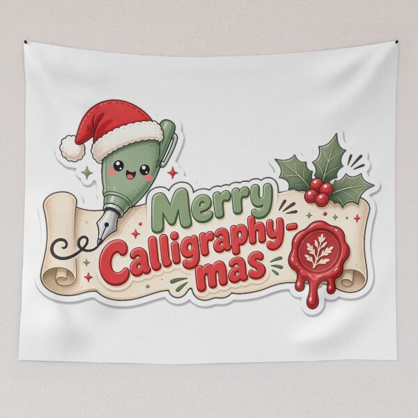 Item preview, Calligraphy Christmas Merry Calligraphy-mas Gift designed and sold by Soft Merch.