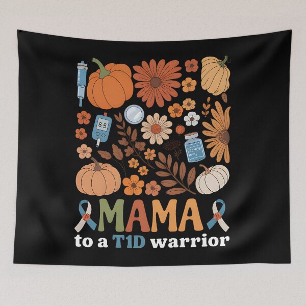 Item preview, Aunt To A T1d Warrior Autumn Pumpkin Diabetes Awareness designed and sold by Heropkiwe.