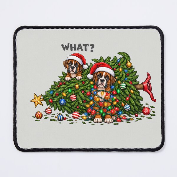 Item preview, Boxer Christmas Tree Lights Santa Hats designed and sold by DIGOR shop.