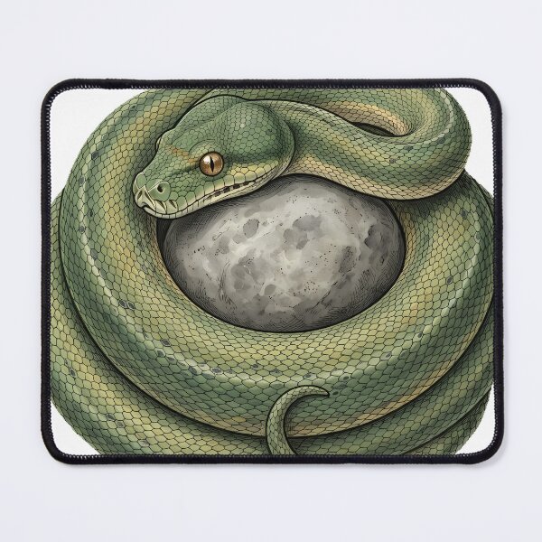 Item preview, Vintage Naturalist Green Tree Python on a Pebble — Antique Reptile Print designed and sold by Catch333.
