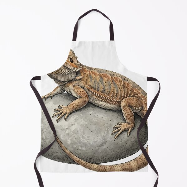 Item preview, Vintage Naturalist Bearded Dragon on a Pebble — Antique Reptile Art designed and sold by Catch333.