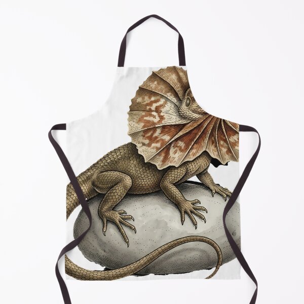 Item preview, Vintage Naturalist Frilled Lizard with Open Frill — Antique Reptile Print designed and sold by Catch333.