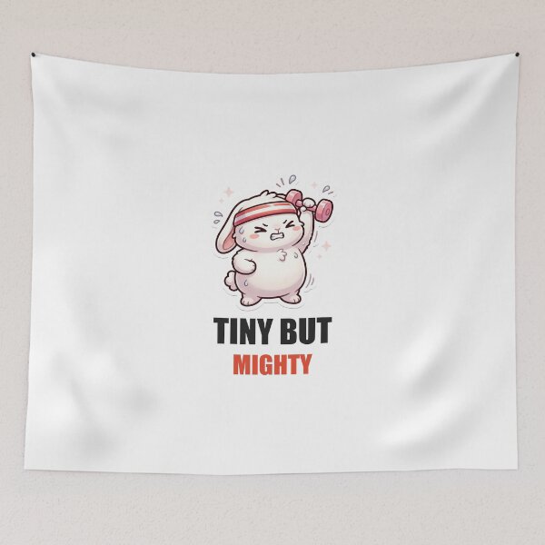 Item preview, Tiny But Mighty Gym Bunny Funny Workout Sticker designed and sold by Alphakenon.