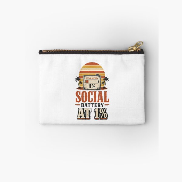 Item preview, Vintage Retro Sunset Social Battery Low Humor designed and sold by ValhallaHub.