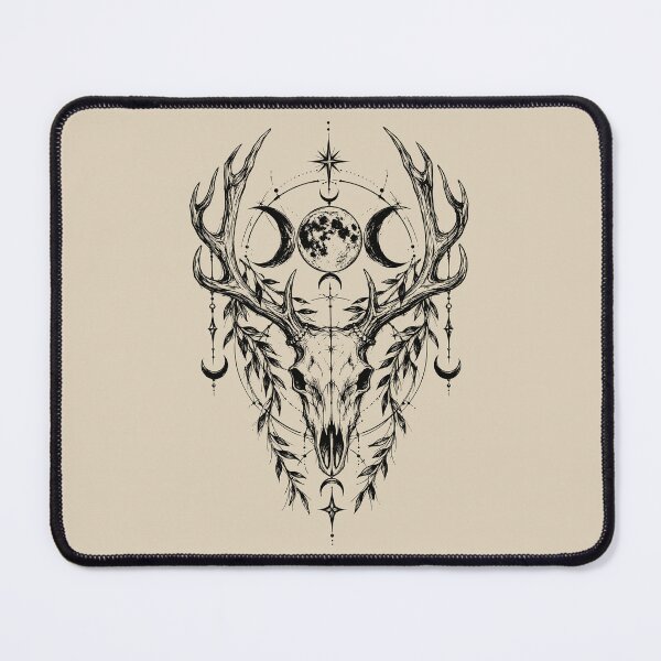 Item preview, Mystical Stag Skull Moon Emblem designed and sold by bapupa.