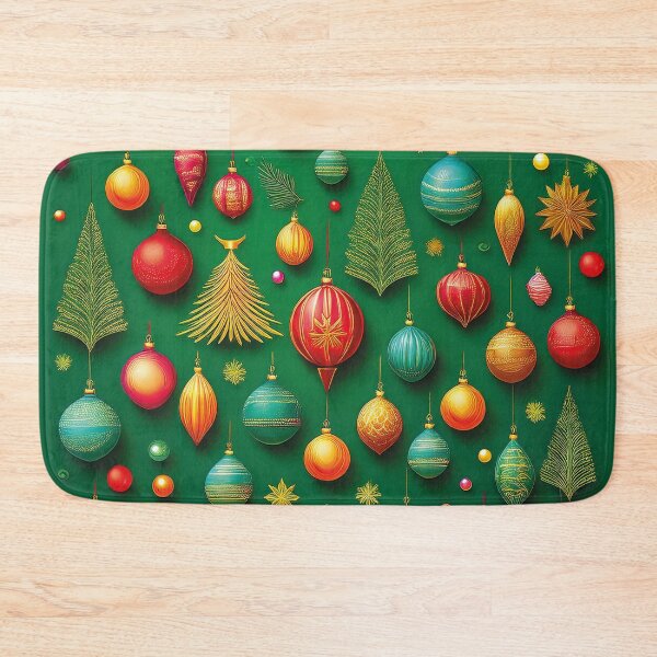 Item preview, Christmas baubles on green designed and sold by Photopat.