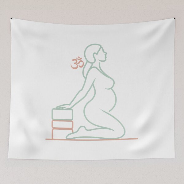 Item preview, Green Peach Blocks Om Kneeling Prenatal Piece designed and sold by 108stillness.