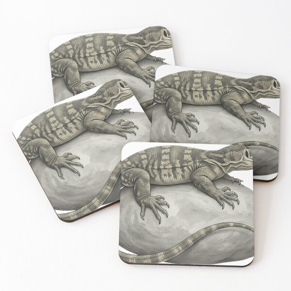 Item preview, Vintage Naturalist Nile Monitor on a Pebble — Antique Reptile Art designed and sold by Catch333.