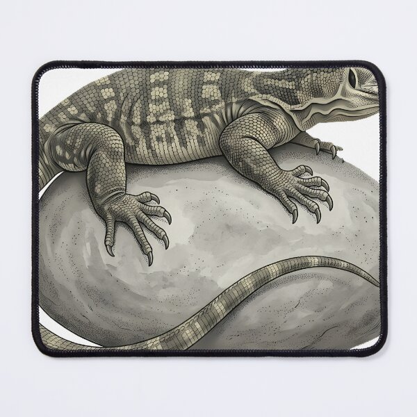 Item preview, Vintage Naturalist Nile Monitor on a Pebble — Antique Reptile Art designed and sold by Catch333.