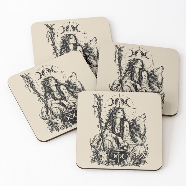 Item preview, Mystical Witch and Wolf Ritual Portrait designed and sold by bapupa.