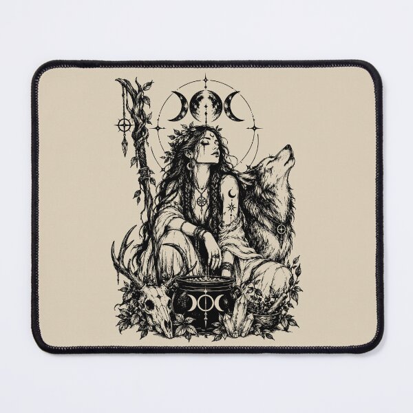 Item preview, Mystical Witch and Wolf Ritual Portrait designed and sold by bapupa.