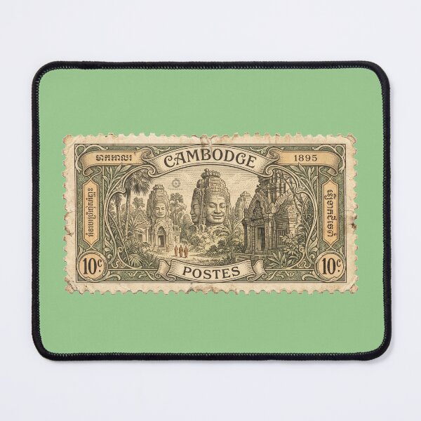 Item preview, Vintage Cambodia Bayon Stamp – Historical Fine Art Illustration designed and sold by The Philatelist Studio.