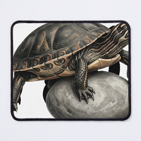 Item preview, Vintage Naturalist Painted Turtle on a Pebble — Antique Turtle Art designed and sold by Catch333.