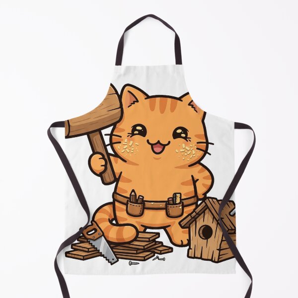 Item preview, Carpenter Cat Building Birdhouse designed and sold by Dlvznbm.