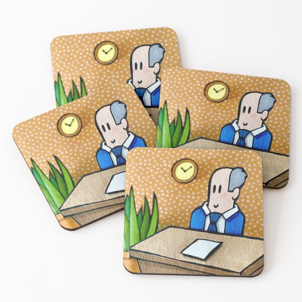 Item preview, Bald Businessman Blue Suit Desk Office Clock designed and sold by ManilStuck237.