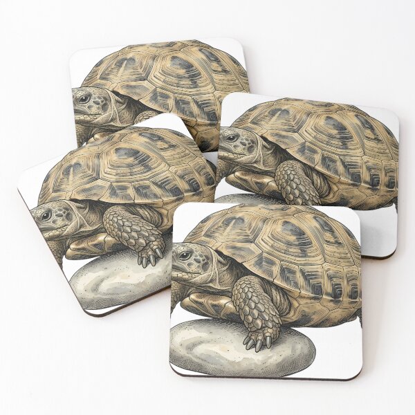 Item preview, Vintage Naturalist Russian Tortoise on a Pebble — Antique Tortoise Art designed and sold by Catch333.