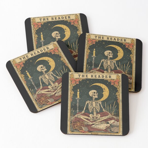 Item preview, The Reader Tarot Skeleton Reading Book Lover designed and sold by yarnell-press.