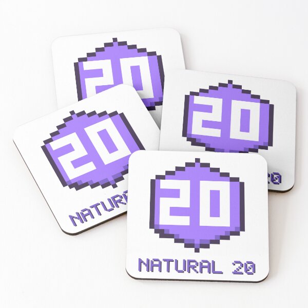 Item preview, Natural 20 Pixel D20 Dice designed and sold by Pixel Pantry.