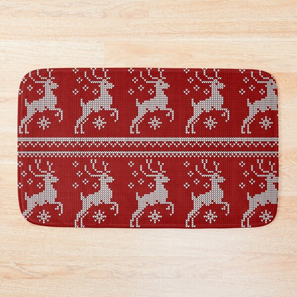 Item preview, Ugly Christmas Sweater Reindeer Knit Pattern Red designed and sold by violetteskyart-vioart.