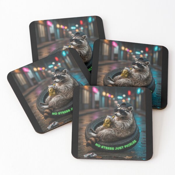 Item preview, No Stress Just Pickles Raccoon Eating Pickles designed and sold by AleksandraJac05.