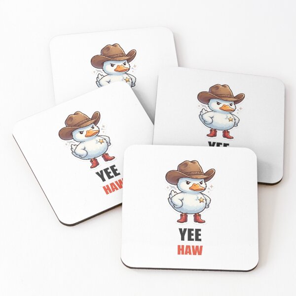 Item preview, Yee Haw Cowboy Duck Funny Western Sticker designed and sold by Alphakenon.