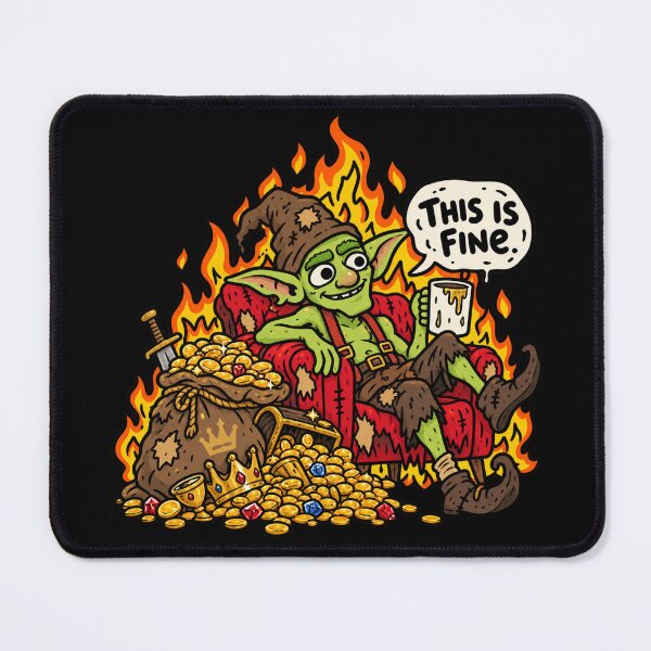 Item preview, This Is Fine Goblin Fantasy Humor designed and sold by MonkiFlipp.