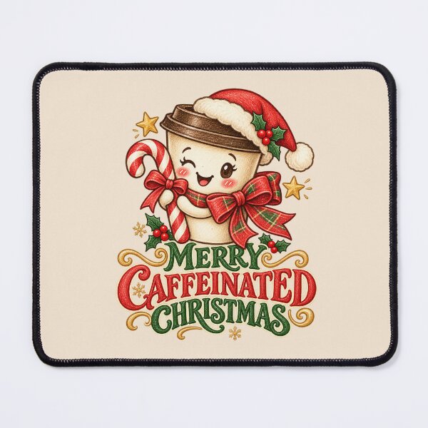 Item preview, Cute Christmas Coffee – Merry Caffeinated Christmas Gift for Coffee Lovers designed and sold by 1DreamerShop.