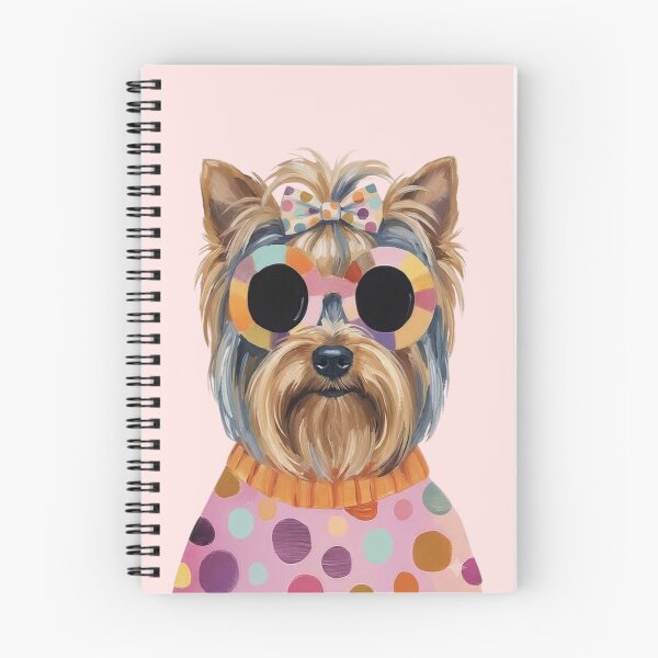 Item preview, Cute Yorkie Dog with Colorful Sunglasses and Polka Dot Bow – Kawaii Pop Art designed and sold by anemiche.