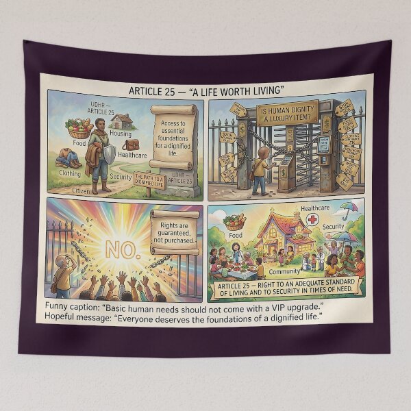 Item preview, Article 25: Basic needs for a dignified life designed and sold by Mianku | Für das Leben.