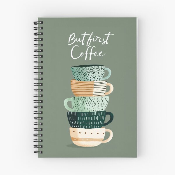 Item preview, Stack of Coffee Cups “But first Coffee” designed and sold by Kunstkutter.