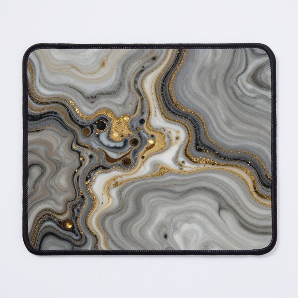 Item preview, Grey Marble with Gold Veins Fluid Art Texture designed and sold by ART BOND.