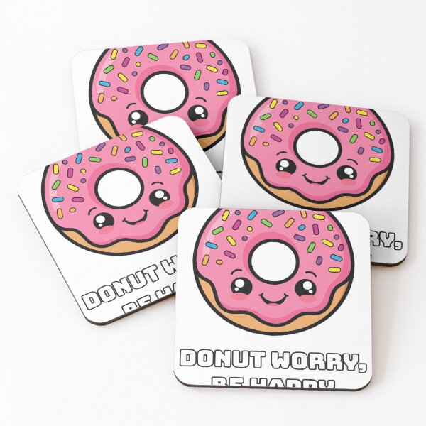 Item preview, Donut Worry Be Happy - Cute Donut Pun designed and sold by Wonderland Graphics.