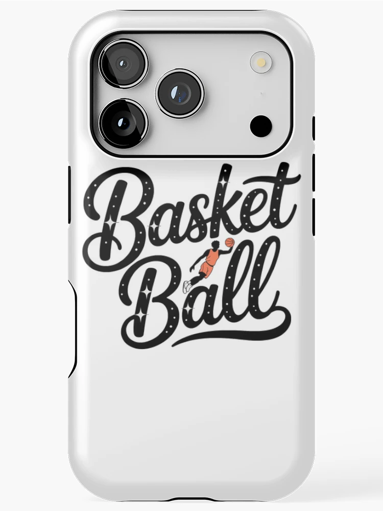 Thumbnail 1 of 4, iPhone Case, Basketball Script Lettering Retro Player Dunk designed and sold by LoFizzy.