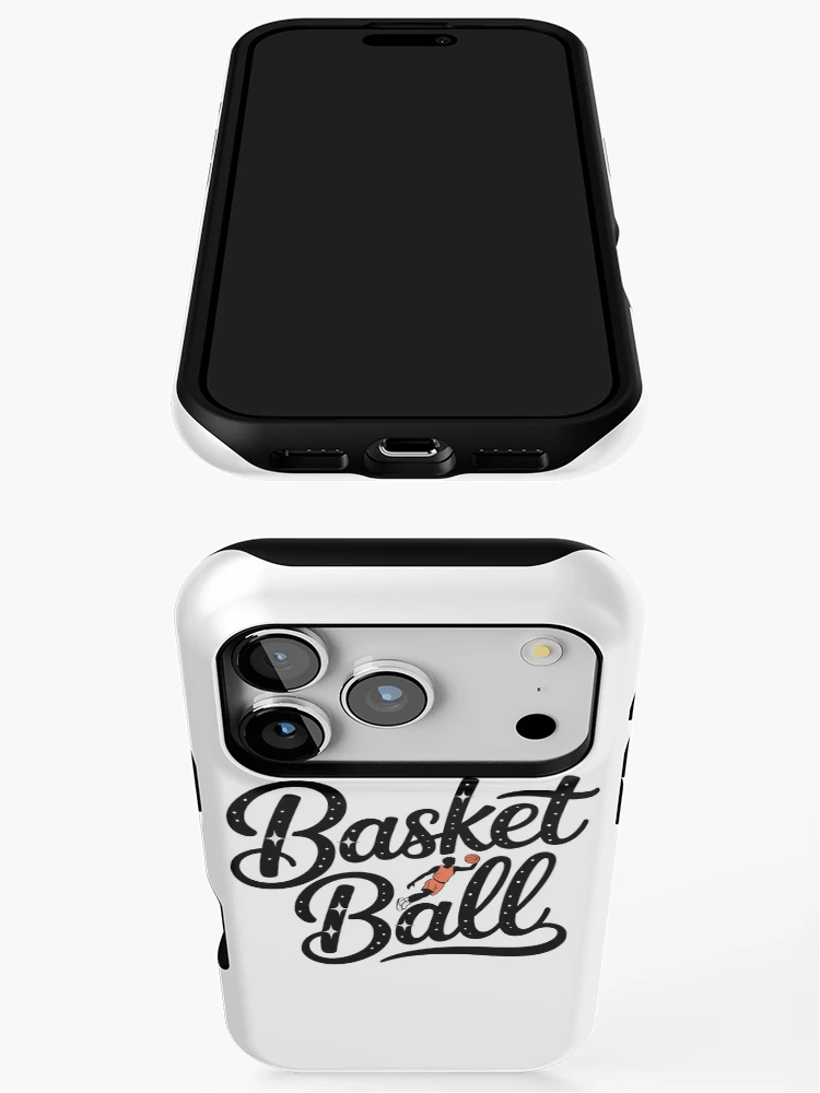 Thumbnail 3 of 4, iPhone Case, Basketball Script Lettering Retro Player Dunk designed and sold by LoFizzy.