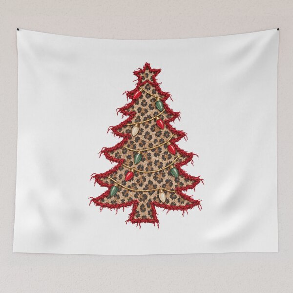 Item preview, Leopard Print Christmas Tree with Red Fringe designed and sold by BancaJone.