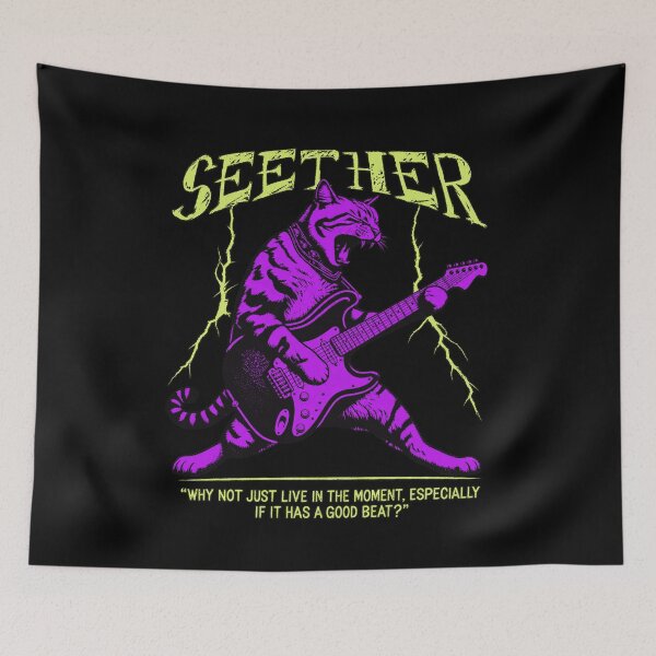 Item preview, Seether Purple Guitar Cat designed and sold by NoeValdric.