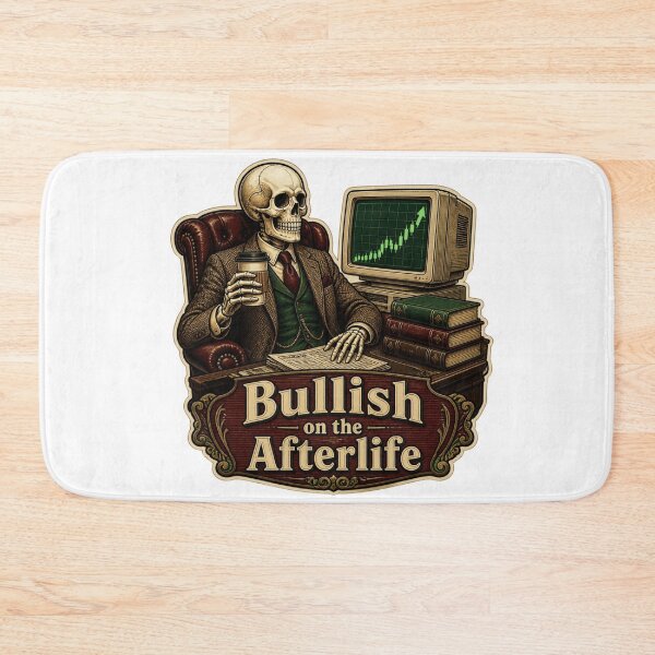 Item preview, Bullish on the Afterlife Skeleton - Funny Stock Trader Crypto VintageAesthetic designed and sold by gushtera.