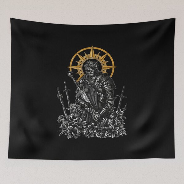 Item preview, Dark Fantasy Knight and Skull Floral Warrior designed and sold by amit-nyb.