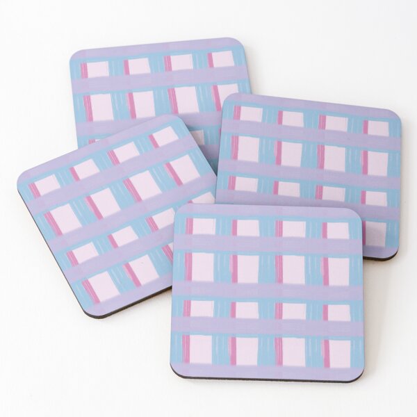 Item preview, Painterly Plaid in Lilac, Sky Blue & Pink, Hand-Painted Brushstroke Check Seamless Pattern designed and sold by LeelaLab.