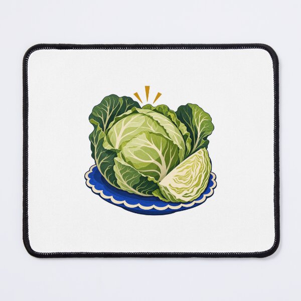 Item preview, Cabbage on a Cobalt Plate - Botanical Kitchen Art designed and sold by ArTo-Wear.