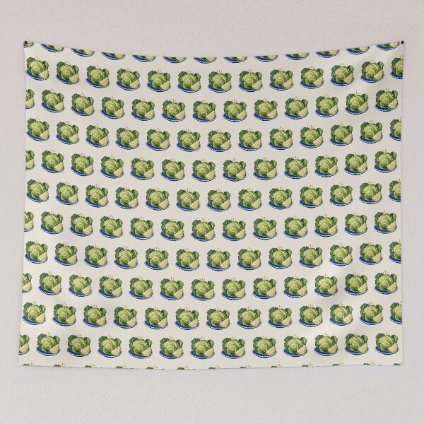 Item preview, Cabbage on a Cobalt Plate - Botanical Kitchen Art designed and sold by ArTo-Wear.