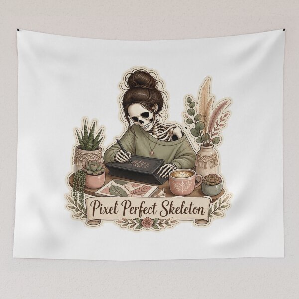 Item preview, Pixel Perfect Skeleton - Funny Graphic Designer Artist Boho Aesthetic designed and sold by gushtera.