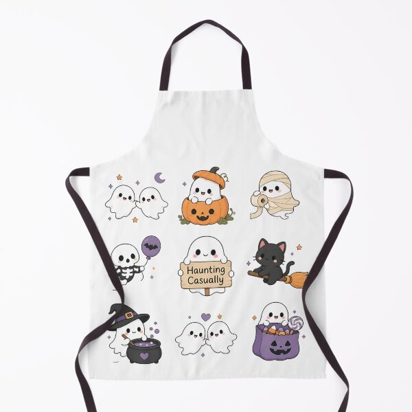 Item preview, Haunting Casually – Cute Kawaii Halloween Ghost Sticker Grid Graphic designed and sold by Per My Last Nerve Studio.
