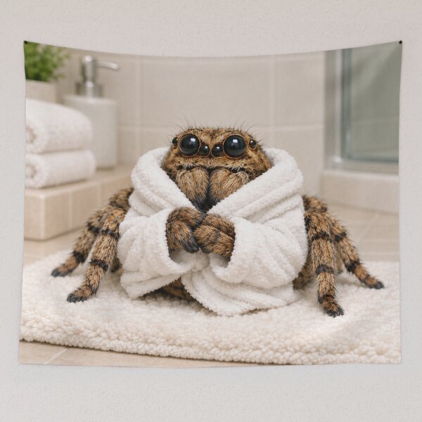 Item preview, Cozy Bathrobe Garden Wolf Spider designed and sold by Sillytoe.