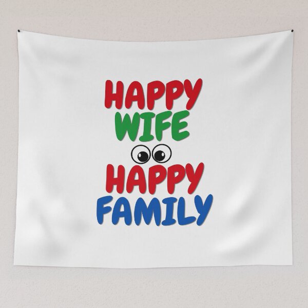 Item preview, Happy Wife Happy Family. Funny Marriage Quote. designed and sold by IOANA DESIGN.