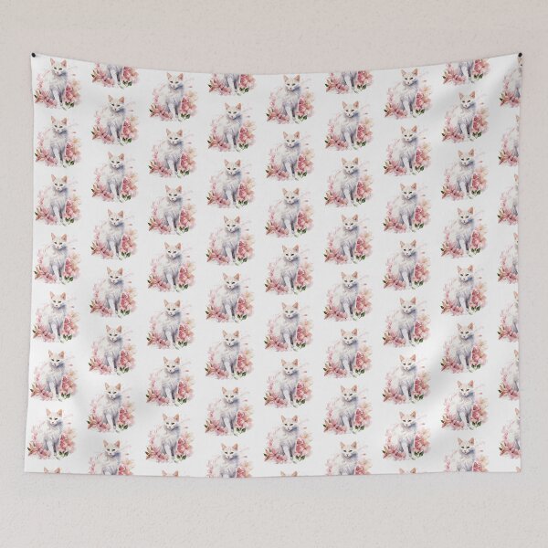 Item preview, Pink Lily Cat | Elegant Floral Aesthetic Art designed and sold by Mandayartstudio.