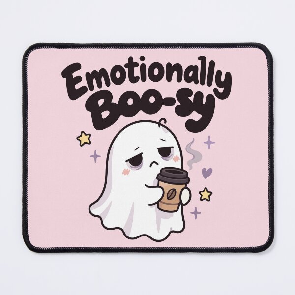Item preview, Emotionally Boo-sy tired ghost with coffee designed and sold by BrownHorse90s.