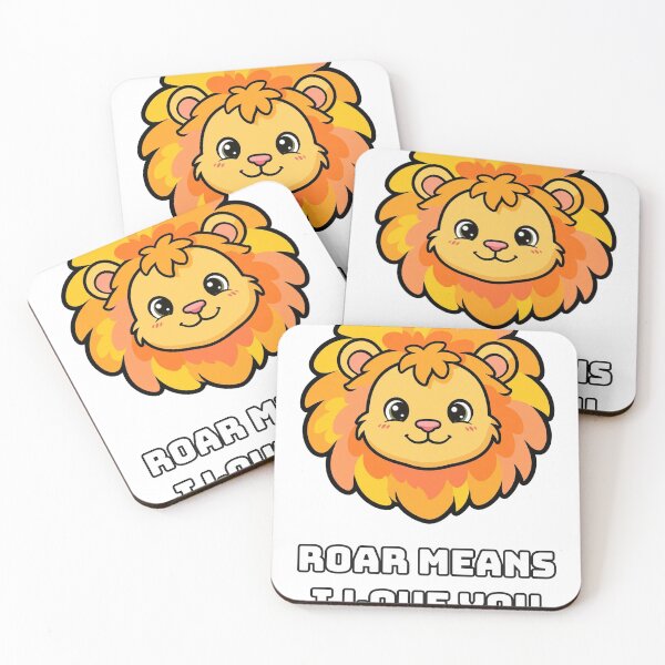 Item preview, Roar Means I Love You - Cute Lion Valentine designed and sold by Wonderland Graphics.